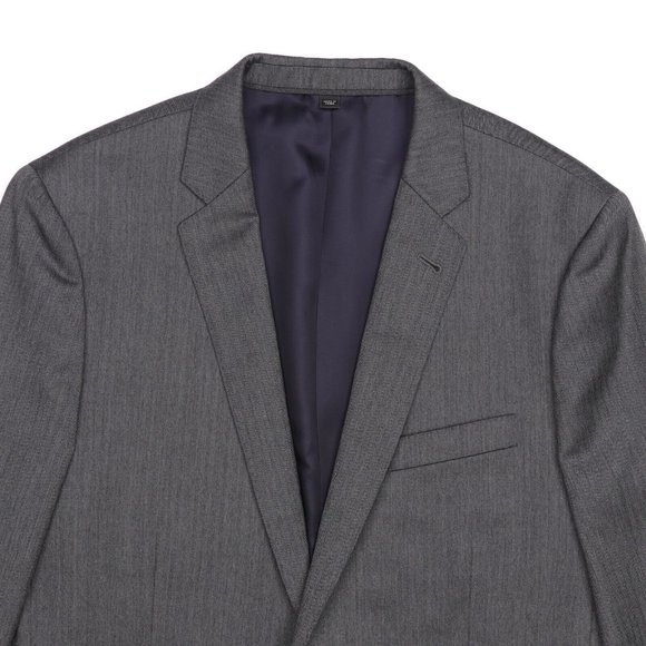 J Crew Ludlow Tollegno 1900 Wool Suit 40L Gray Herringbone 35 X 33 Flat Front - Picture 3 of 14